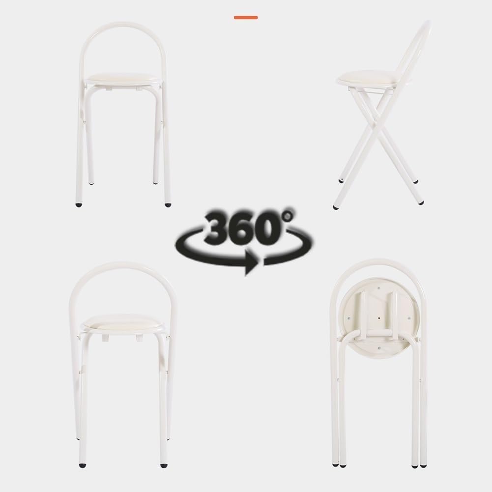 18in Padded Folding Stool with Backrest Z973454