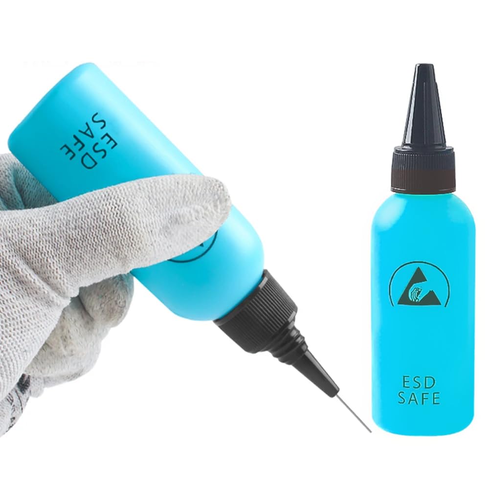 60ML Plastic Squeeze Bottle Needle Tip Antistatic Solvent Bottle Blue L676