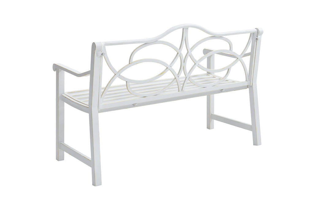 50" Outdoor Metal Park Bench with Backrest and Armrest A94335