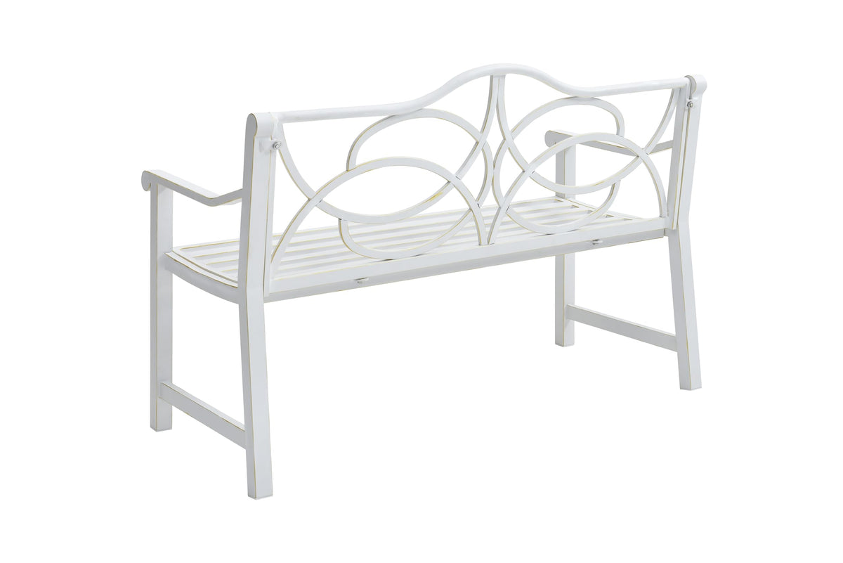 50" Outdoor Metal Park Bench with Backrest and Armrest A94335