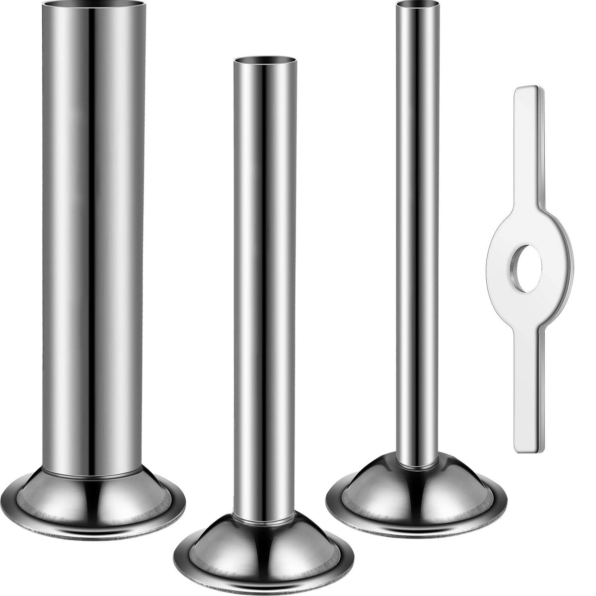 4 Pcs Stainless Steel Sausage Stuffer Tubes Q88991