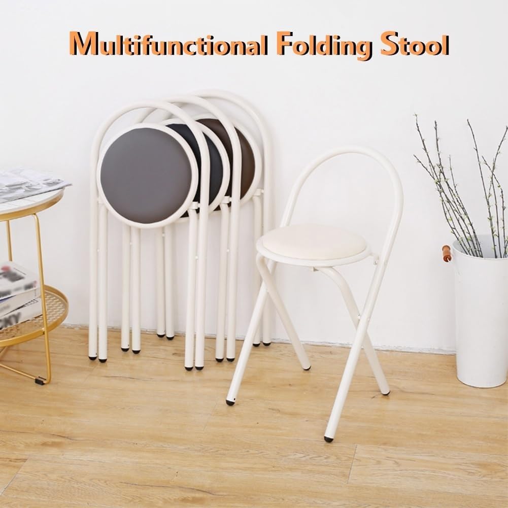 18in Padded Folding Stool with Backrest Z973454