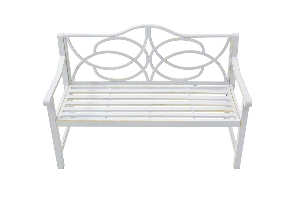 50" Outdoor Metal Park Bench with Backrest and Armrest A94335