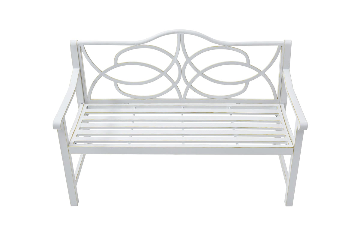 50" Outdoor Metal Park Bench with Backrest and Armrest A94335