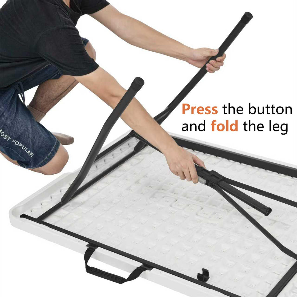 Heavy Duty Portable Folding Table, 6 ft, White P150851