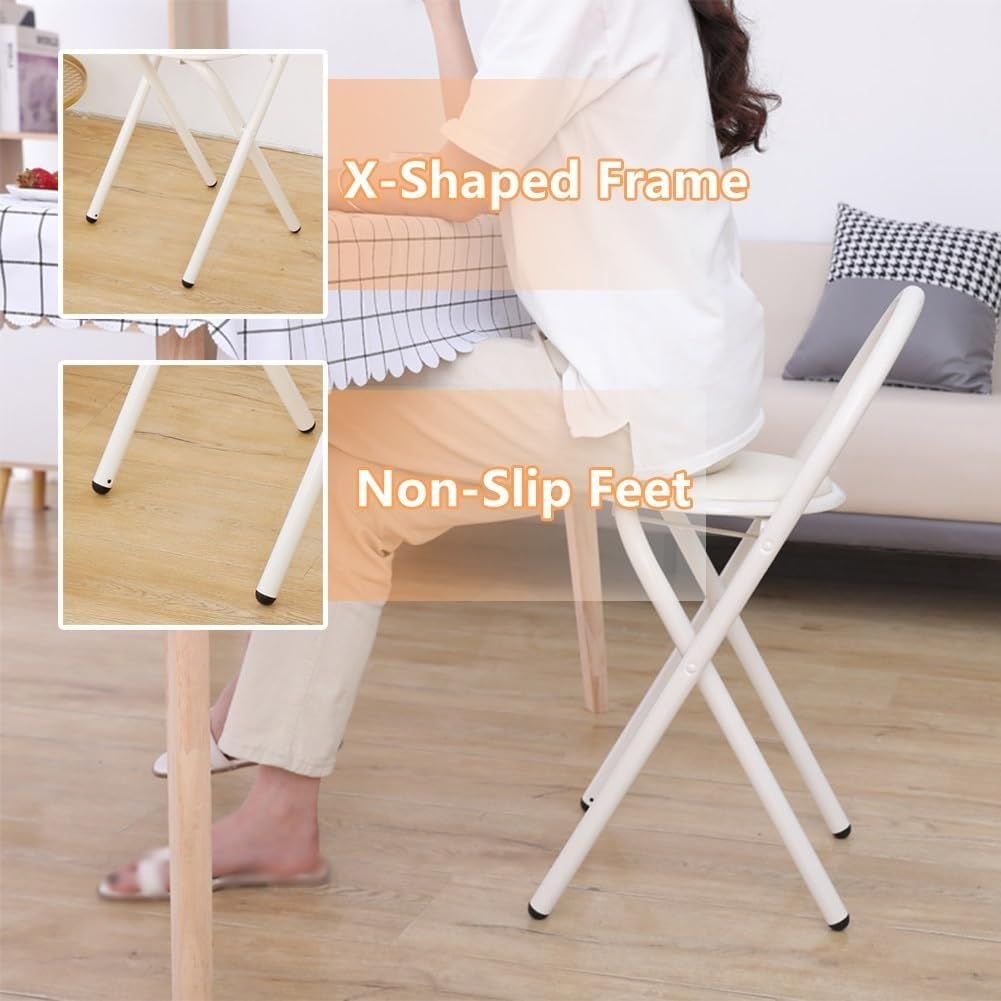 18in Padded Folding Stool with Backrest Z973454