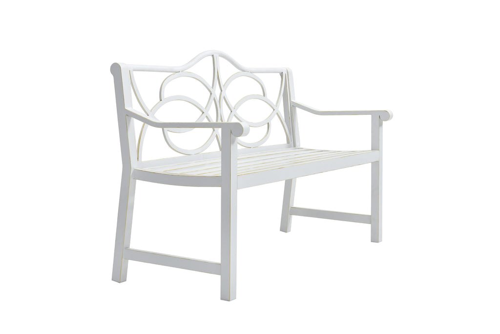 50" Outdoor Metal Park Bench with Backrest and Armrest A94335