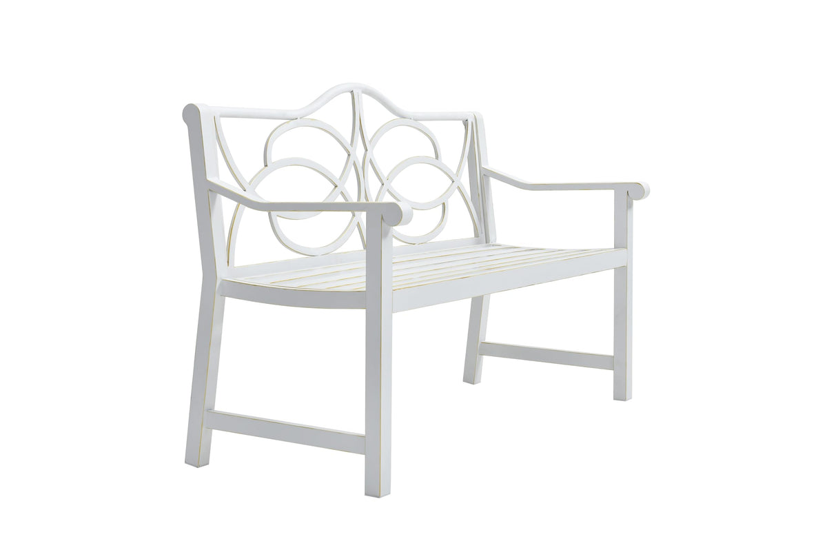 50" Outdoor Metal Park Bench with Backrest and Armrest A94335