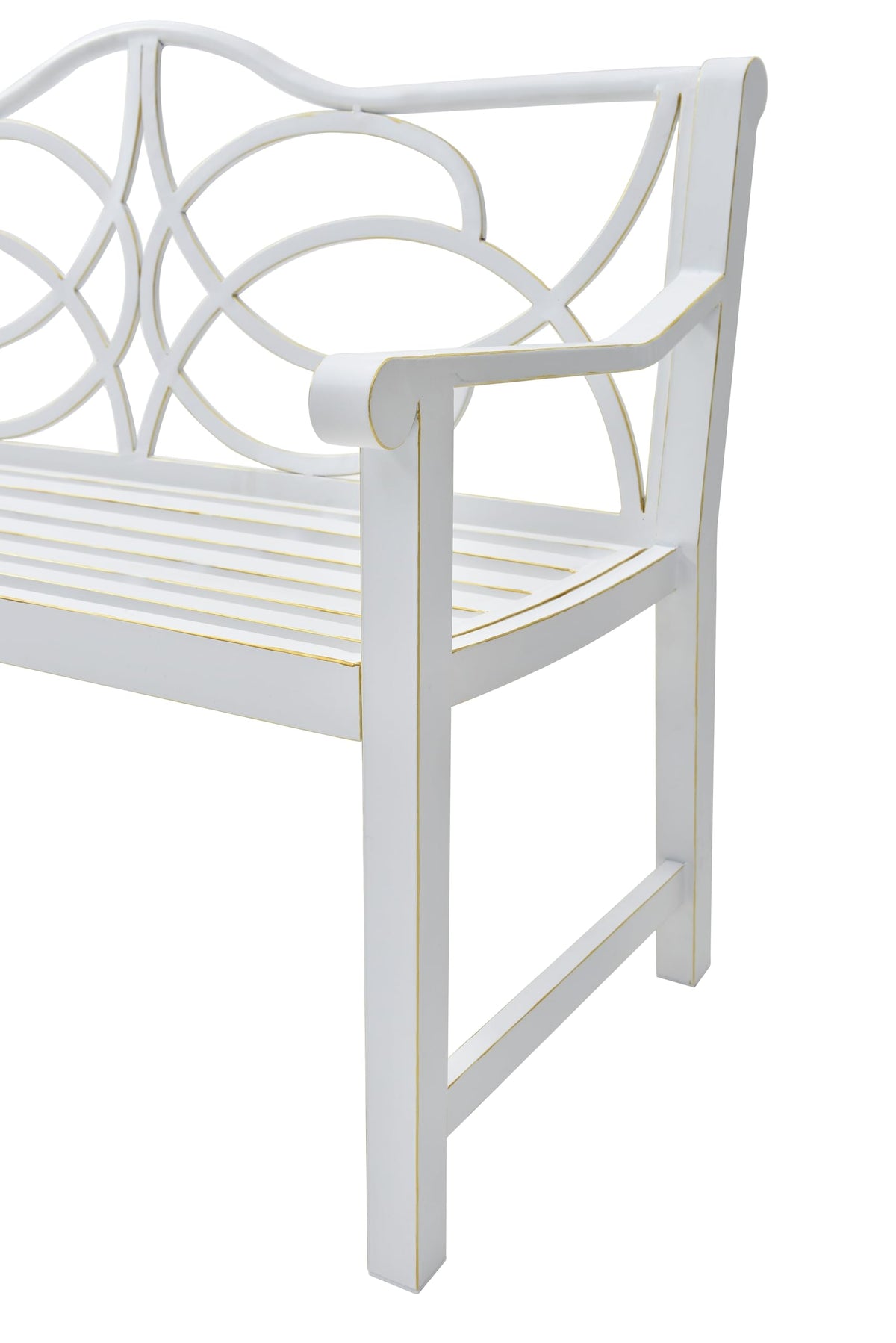 50" Outdoor Metal Park Bench with Backrest and Armrest A94335