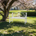 50" Outdoor Metal Park Bench with Backrest and Armrest A94335