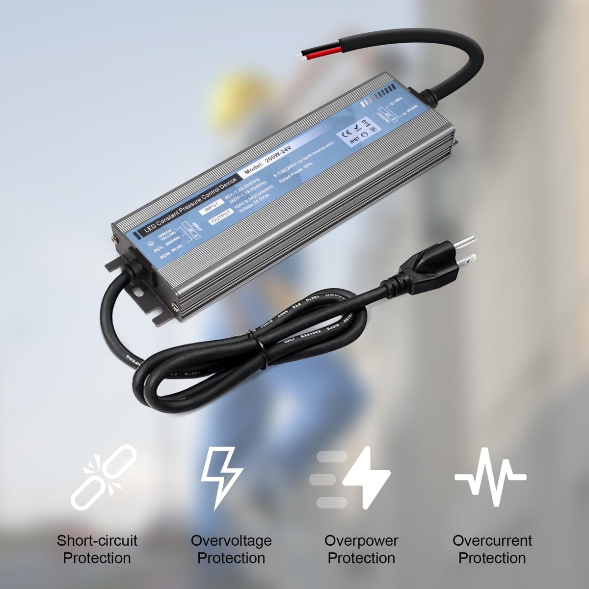 200 Watts 12V DC Waterproof IP67 LED Power Supply X881464