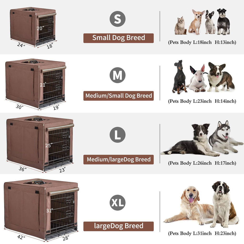 Brown Collapsible Metal Dog Crate Z232505