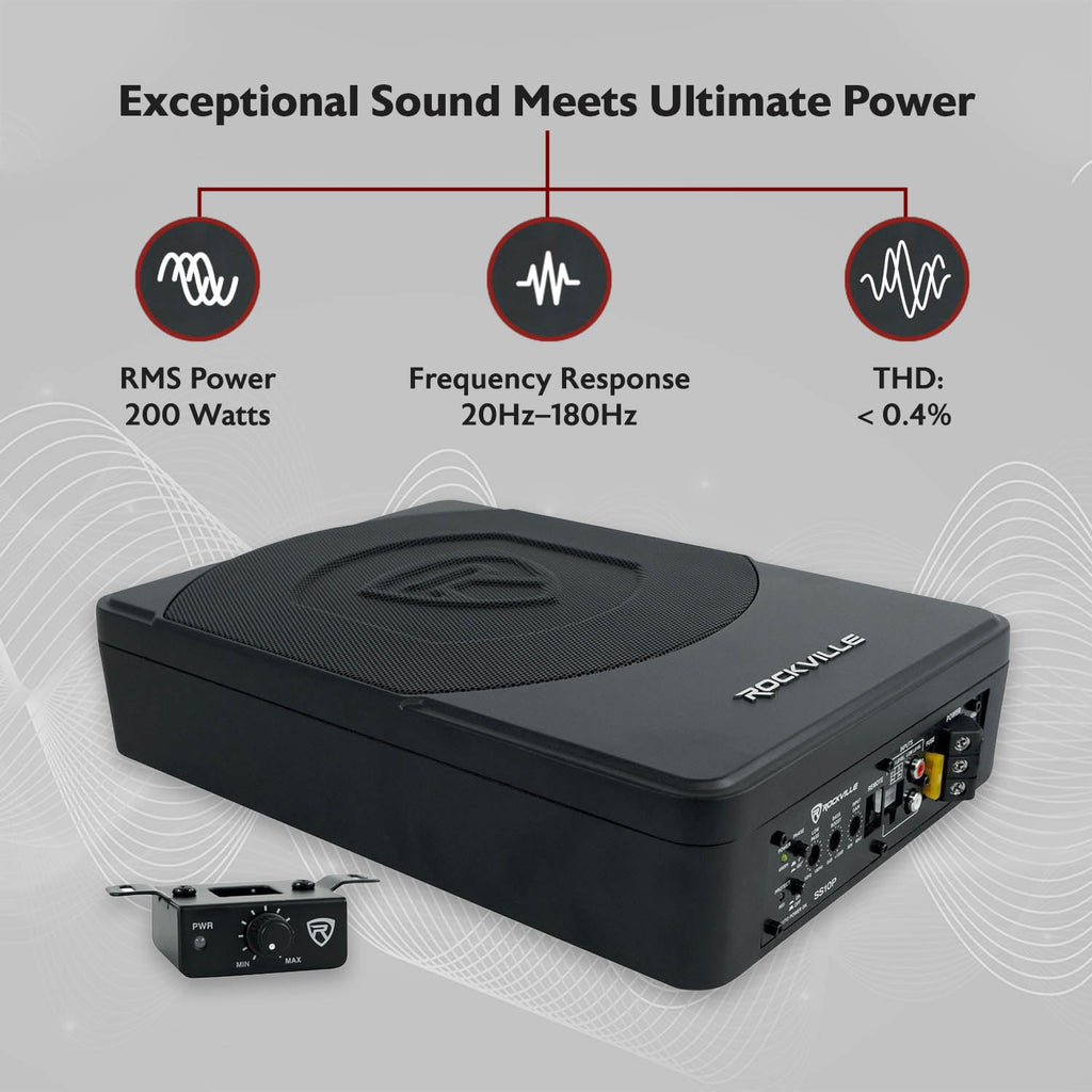 10" Slim Under-Seat Powered Car Subwoofer Y1169