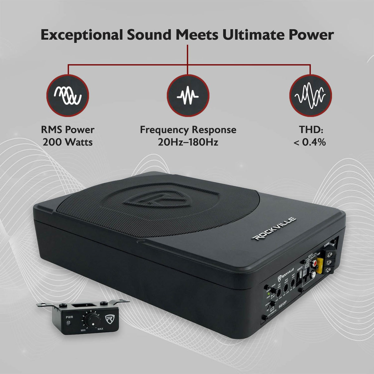 10" Slim Under-Seat Powered Car Subwoofer Y1169