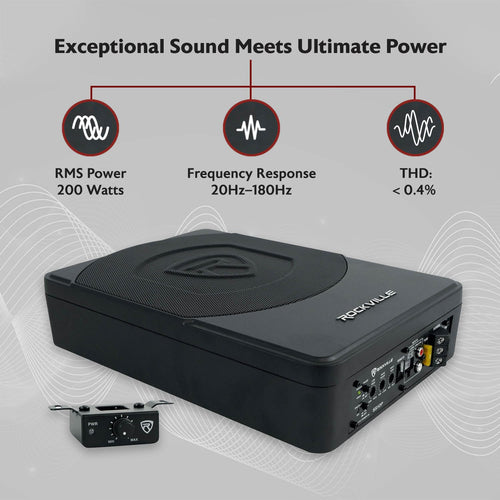 10" Slim Under-Seat Powered Car Subwoofer Y1169