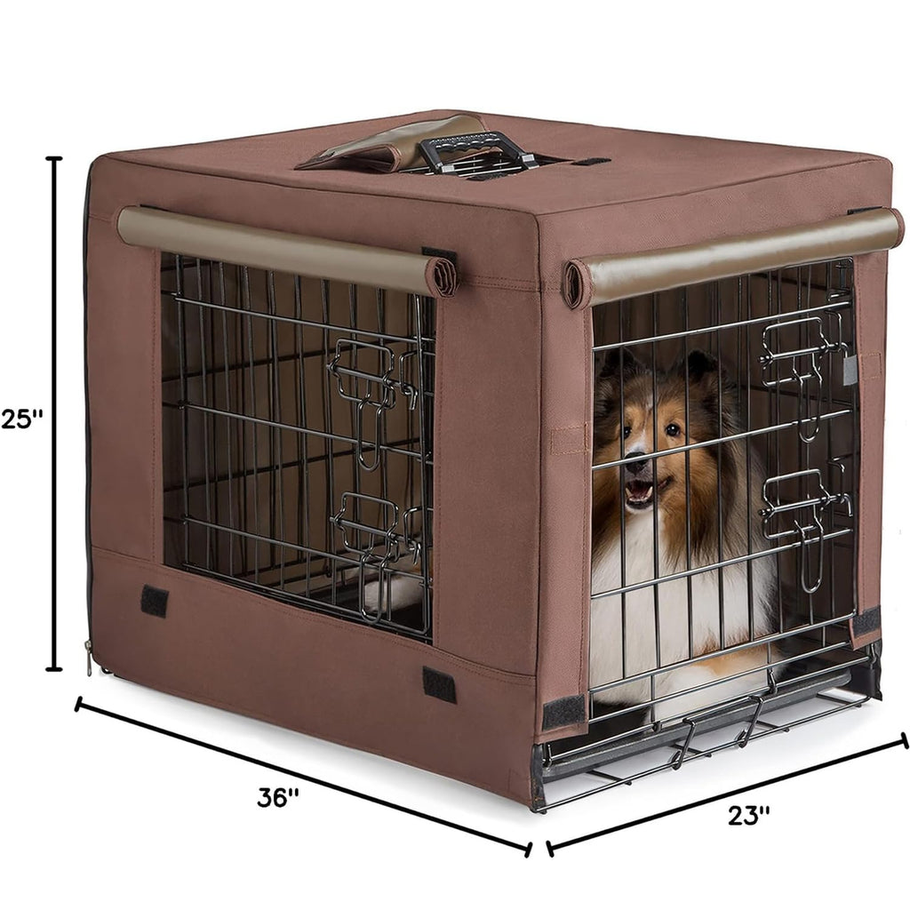 Brown Collapsible Metal Dog Crate Z232505