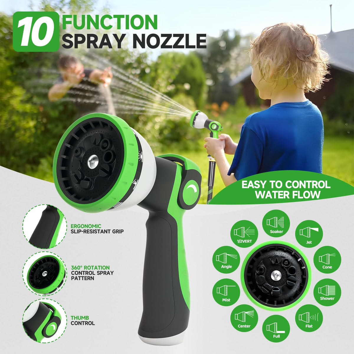 100ft Flexible Non-Expandable Garden Hose with 3/4" Brass Fittings H279