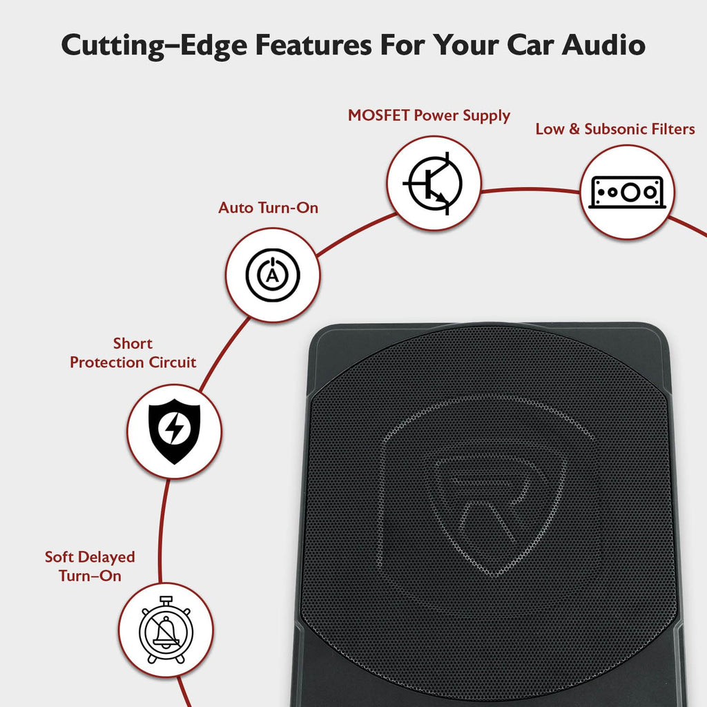 10" Slim Under-Seat Powered Car Subwoofer Y1169