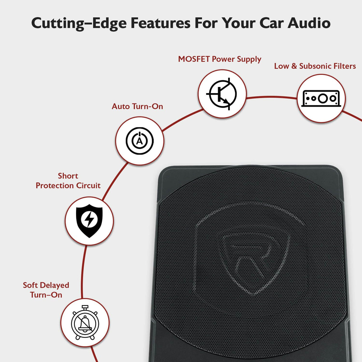 10" Slim Under-Seat Powered Car Subwoofer Y1169