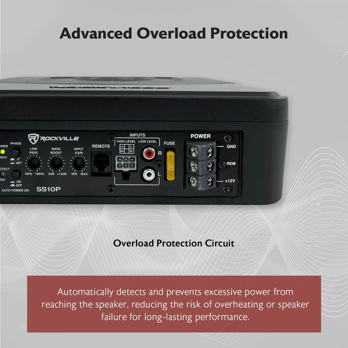 10" Slim Under-Seat Powered Car Subwoofer Y1169