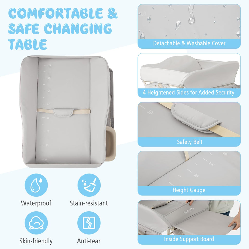 Portable Foldable Baby Changing Table with Wheels S931081