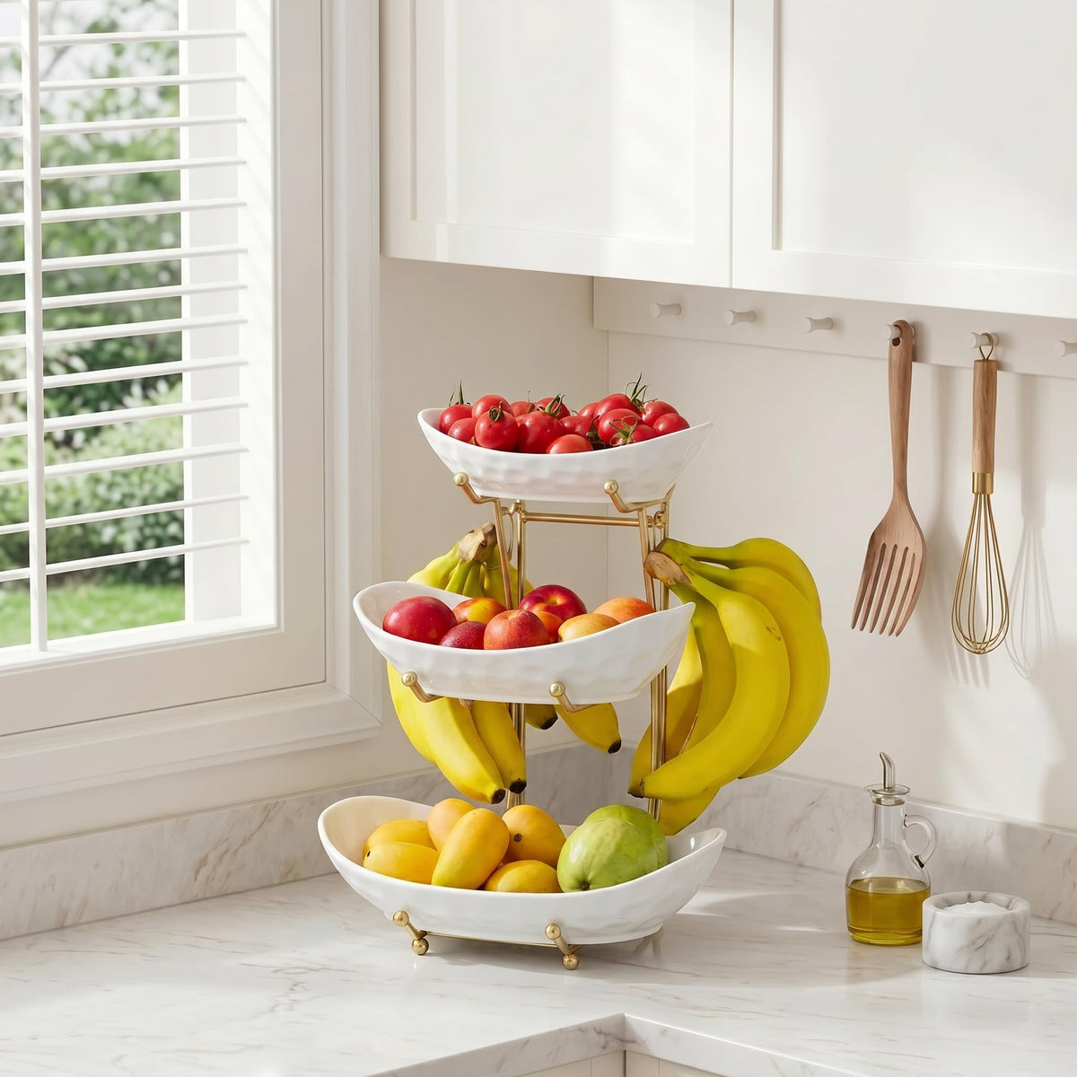 3 Tier Ceramic Fruit Bowl Stand J927208