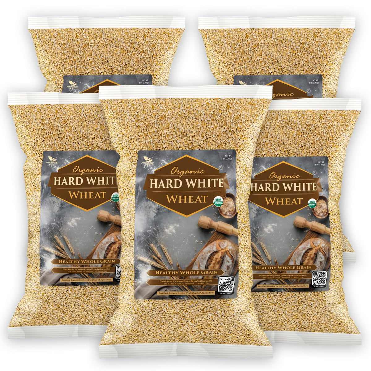 Organic Hard White Wheat Berries 25 Pounds K655998