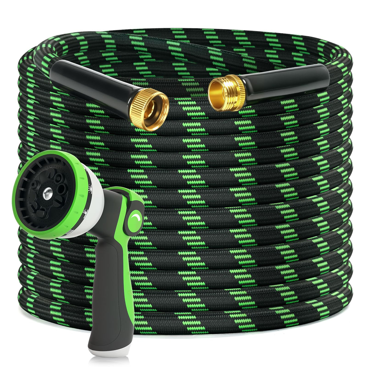 100ft Flexible Non-Expandable Garden Hose with 3/4" Brass Fittings H279