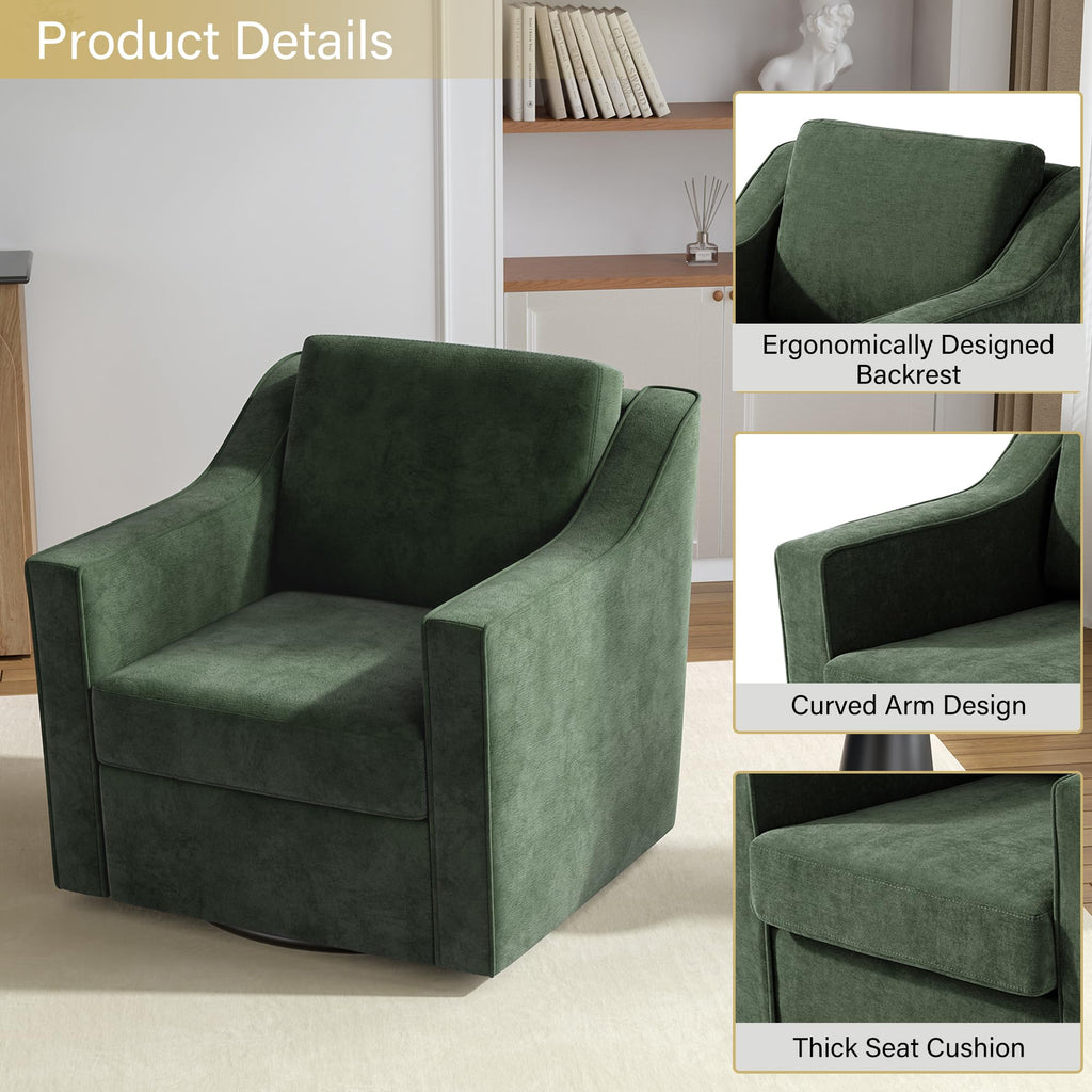 Green Swivel Accent Chairs Set of 2 L778