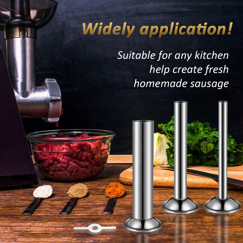 4 Pcs Stainless Steel Sausage Stuffer Tubes Q88991