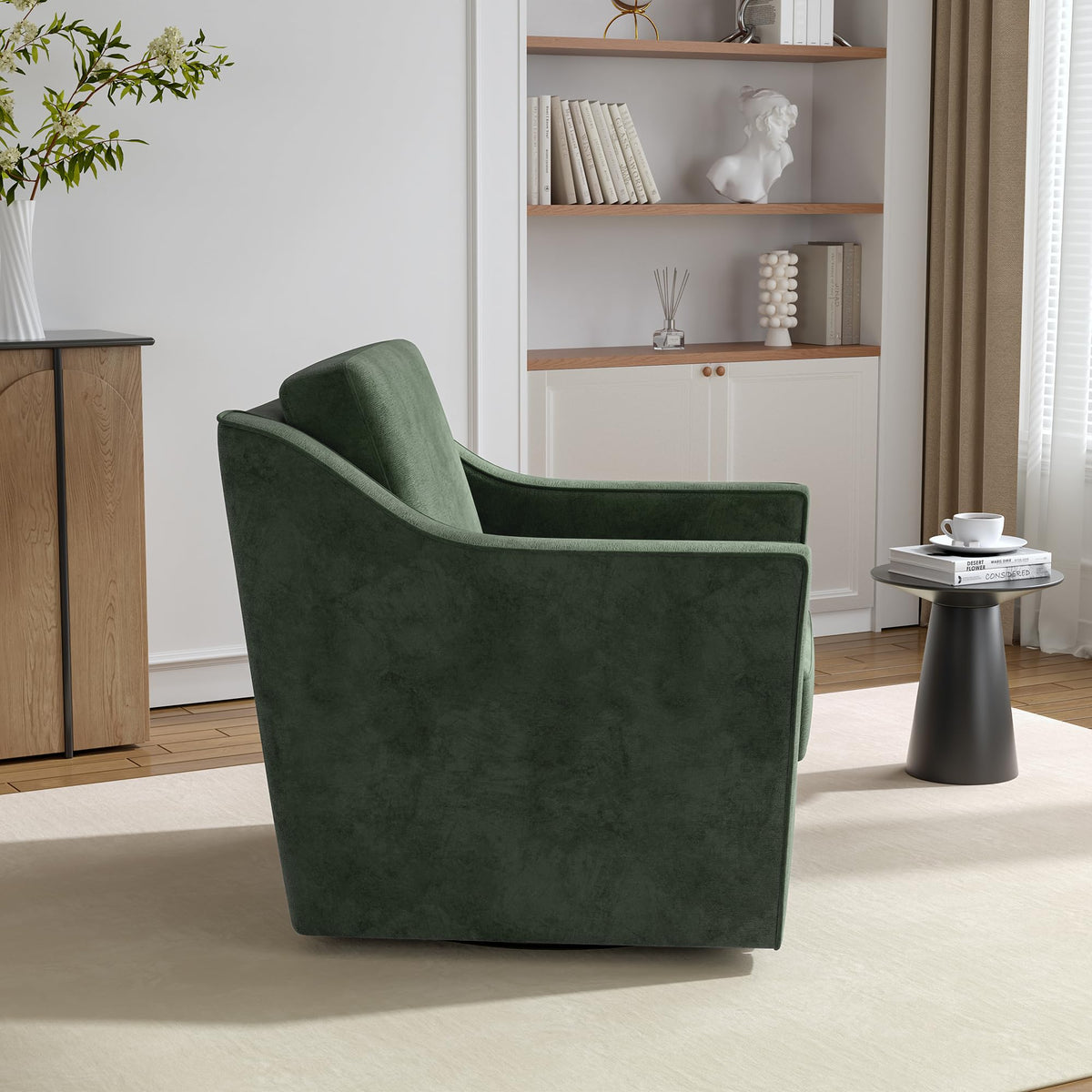 Green Swivel Accent Chairs Set of 2 L778