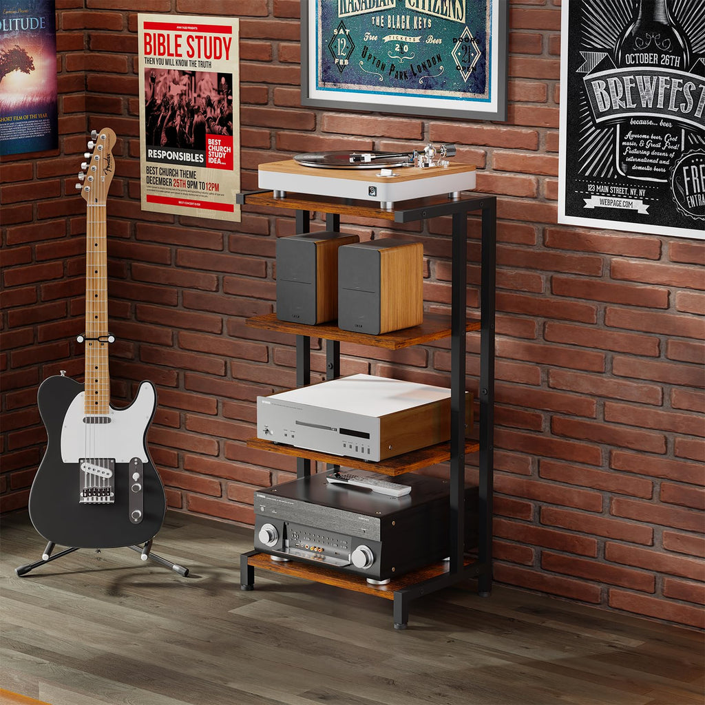 4-Tier Wooden AV Media Stand H9145