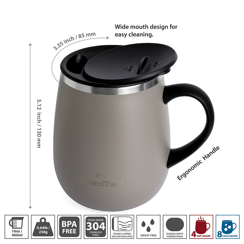 16 oz Insulated Stainless Steel Coffee Mug 2-Pack B944718