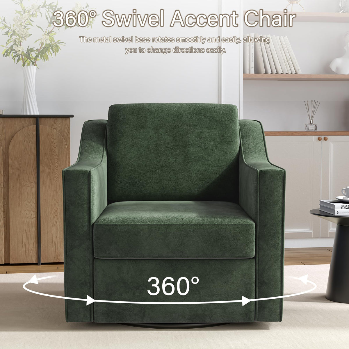 Green Swivel Accent Chairs Set of 2 L778