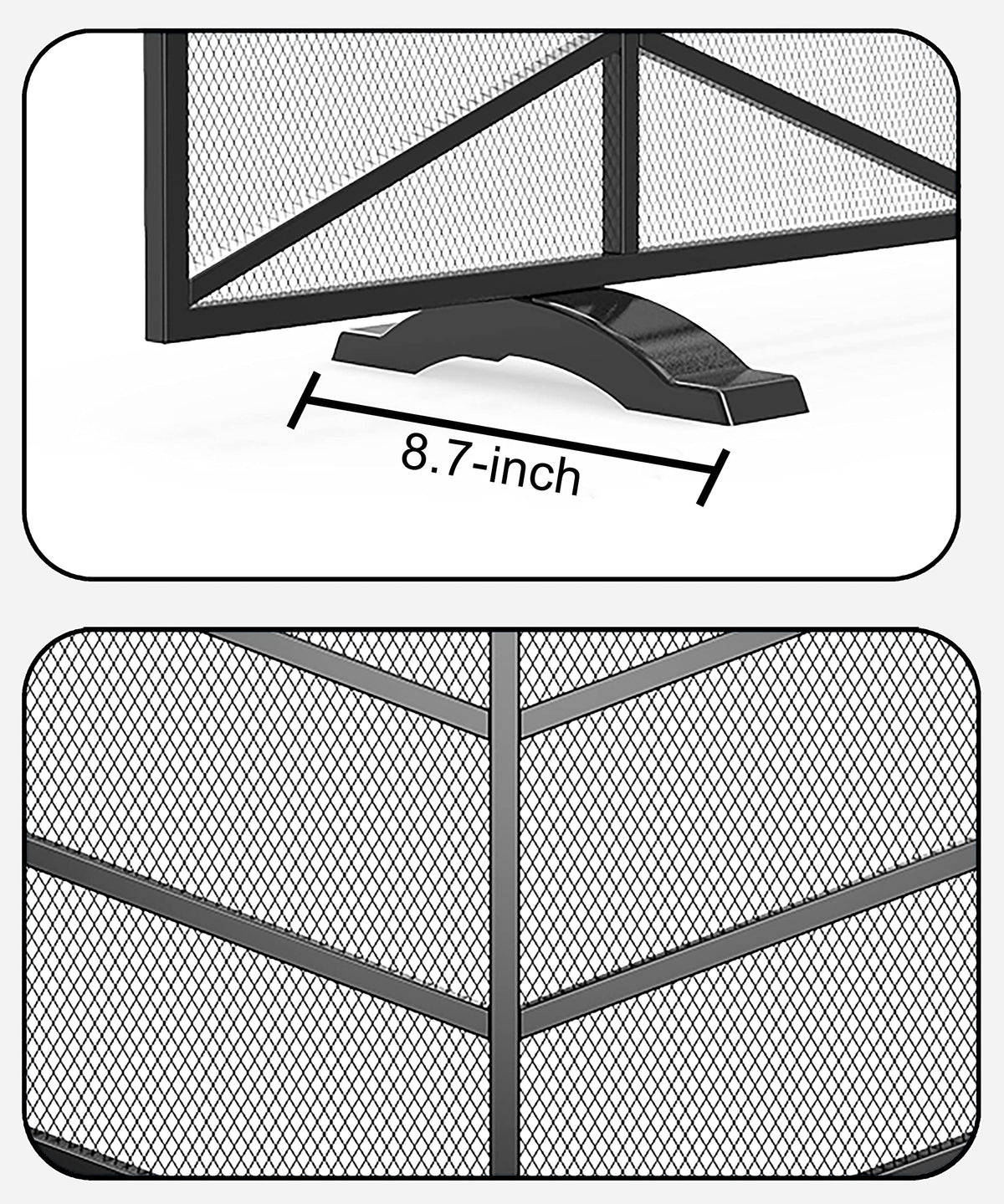 Iron Chevron Fireplace Screen Y584