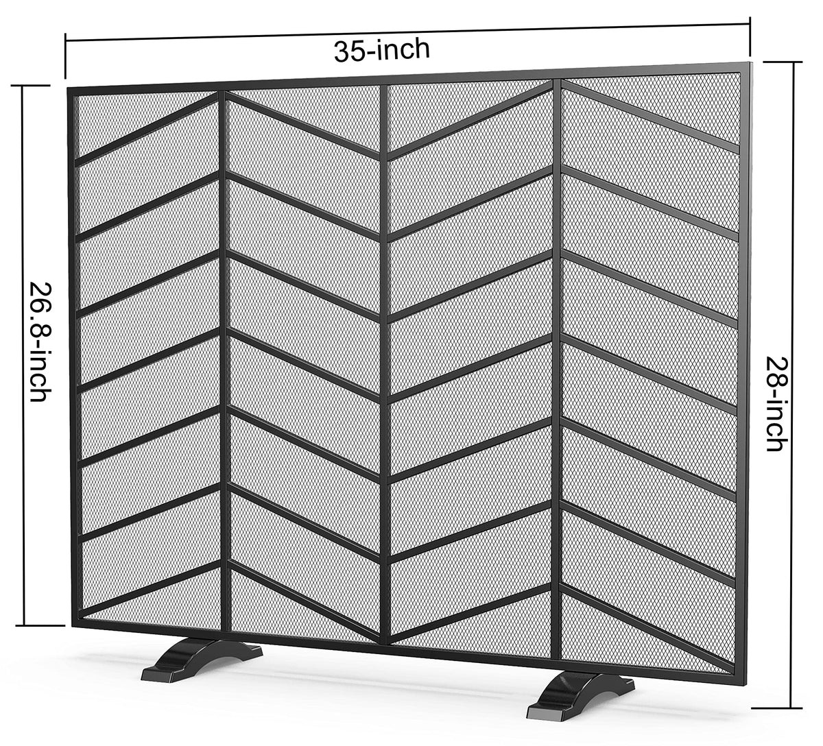 Iron Chevron Fireplace Screen Y584